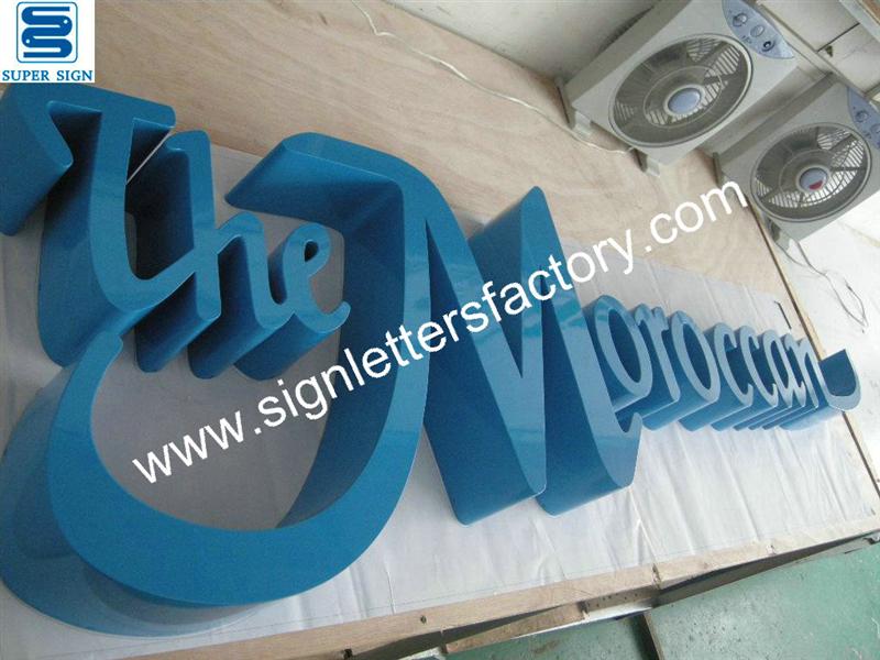 fabricated painted stainless steel sign letters
